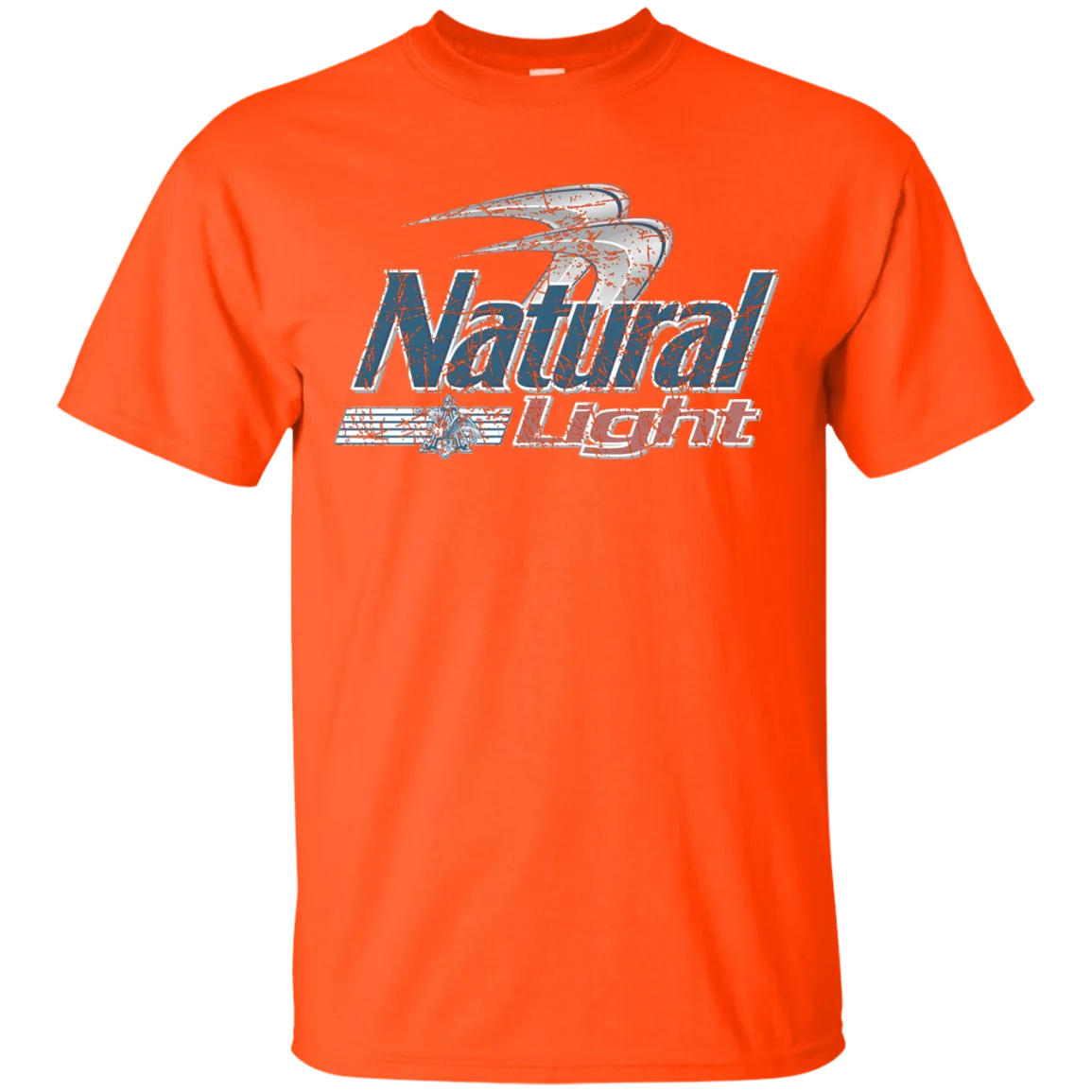 Natural Light Beer T-Shirt Custom Designed Color Worn Label Pattern