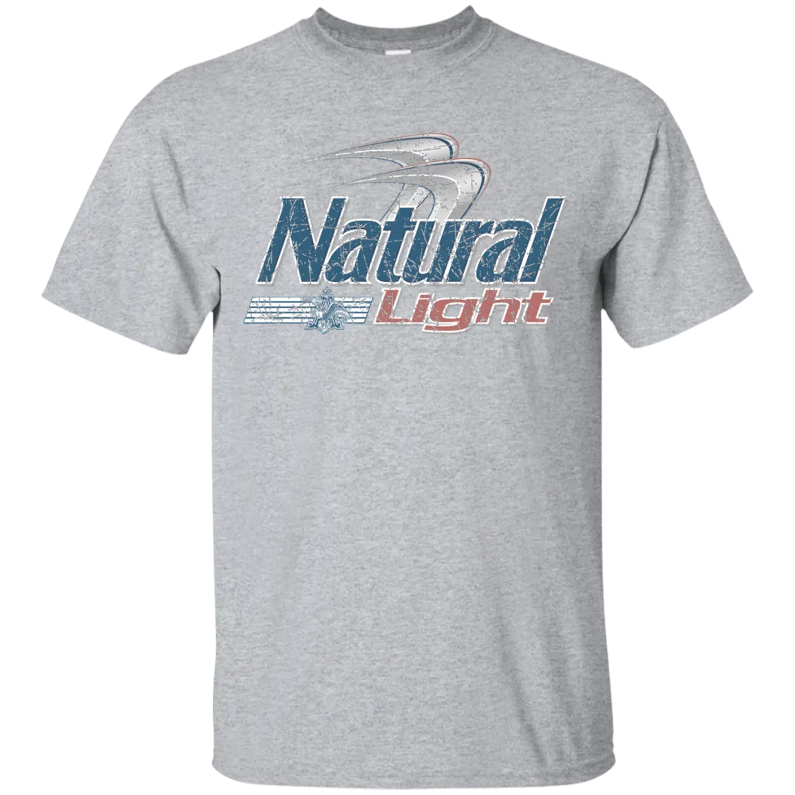 Natural Light Beer T-Shirt Custom Designed Color Worn Label Pattern
