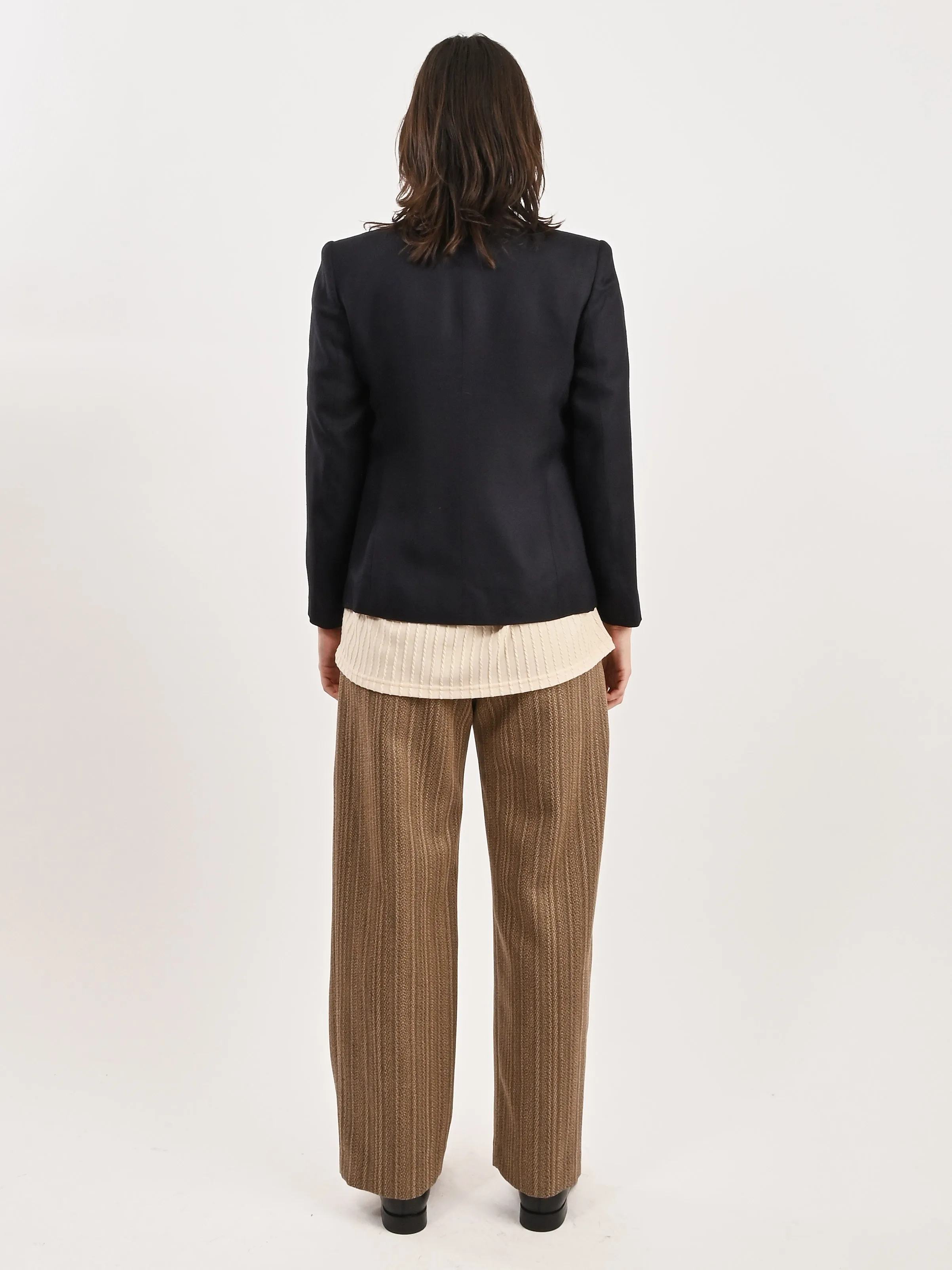 Navy Double Breasted Boxy Blazer