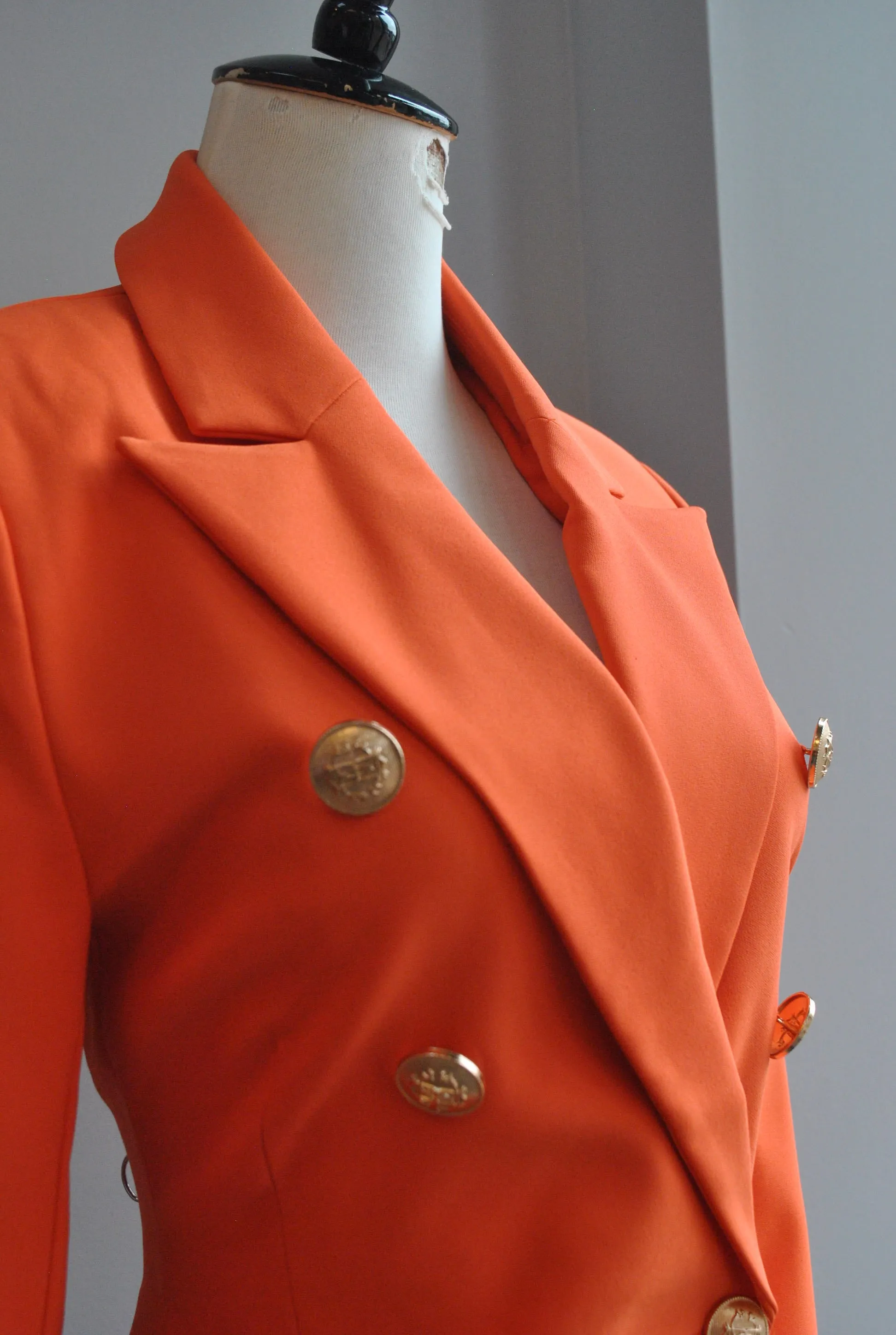NEON ORANGE DOUBLE BREASTED BLAZER