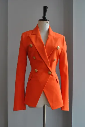 NEON ORANGE DOUBLE BREASTED BLAZER