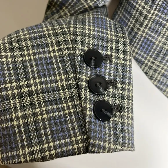 “NEW” Anthropologie Plaid Cropped Blazer Sz 4