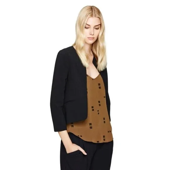 NEW Aritzia Wilfred Ezquis Crop Open Blazer Sz 2 Black