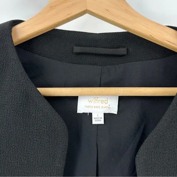 NEW Aritzia Wilfred Ezquis Crop Open Blazer Sz 2 Black