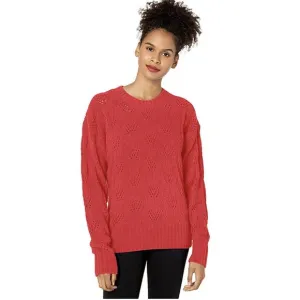 New BCBGMAXAZRIA Bcbg  Women's Pointelle Sweater Red L Large Rts 178