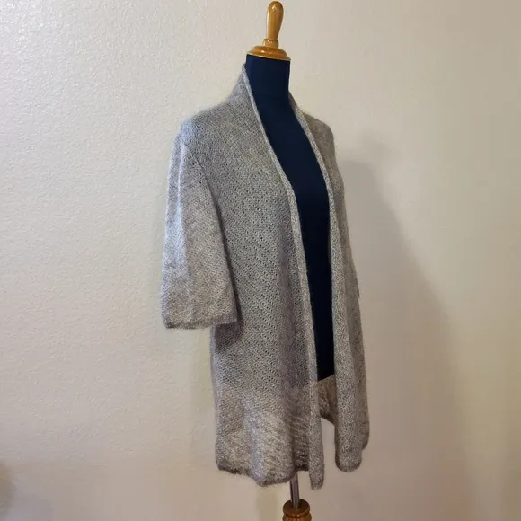 New Eileen Fisher Mohair Wool Blend Cardigan Sweater Size L