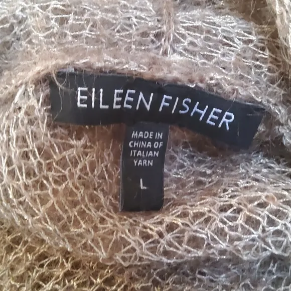 New Eileen Fisher Mohair Wool Blend Cardigan Sweater Size L