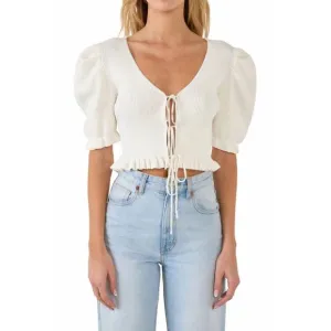 NEW ENDLESS ROSE held together top in white