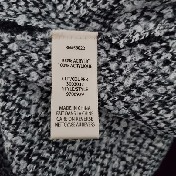 NEW Max Studio Fringe-Trim Cardigan Sweater Black