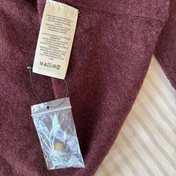 NWT Free People 100% Cashmere Burgundy Sweater