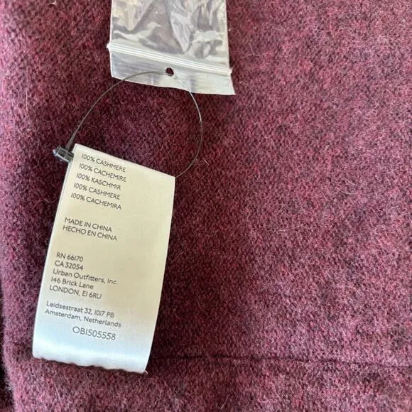 NWT Free People 100% Cashmere Burgundy Sweater