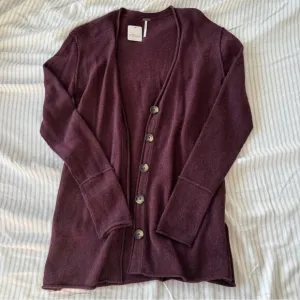 NWT Free People 100% Cashmere Burgundy Sweater