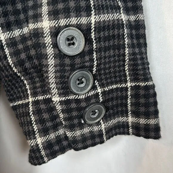 NWT Free People Lined Black Plaid Blazer Size Small