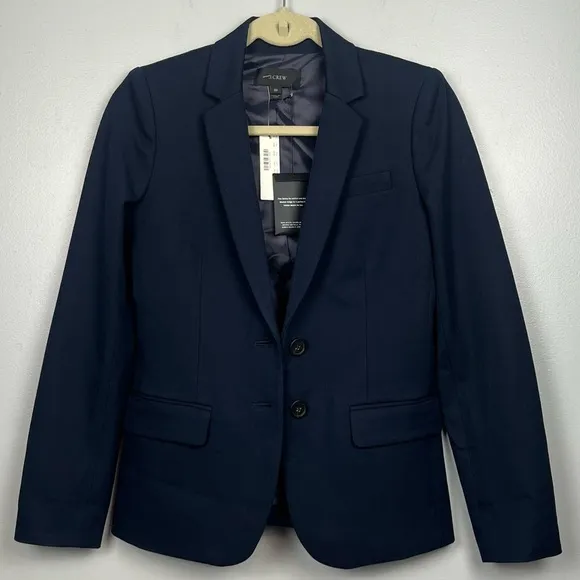 NWT J.Crew navy blue Thompson schoolboy blazer, size 00.