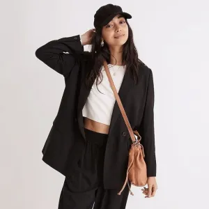 NWT - Madewell - Drapeweave Caldwell Double-Breasted Blazer - True Black