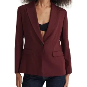 Nwt Madewell Wool Blend Stretch Waisted Blazer Cabernet 10