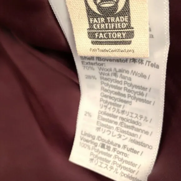 Nwt Madewell Wool Blend Stretch Waisted Blazer Cabernet 10
