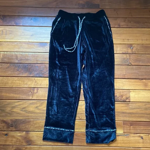 NWT Revolve Velvet Wrap Jacket and Cropped Pant Pajama Set