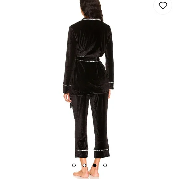 NWT Revolve Velvet Wrap Jacket and Cropped Pant Pajama Set