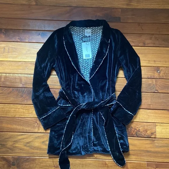 NWT Revolve Velvet Wrap Jacket and Cropped Pant Pajama Set