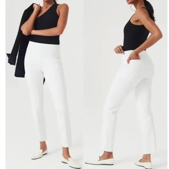 NWT SPANX On-The-Go Slim Straight Pant Classic White - 20372