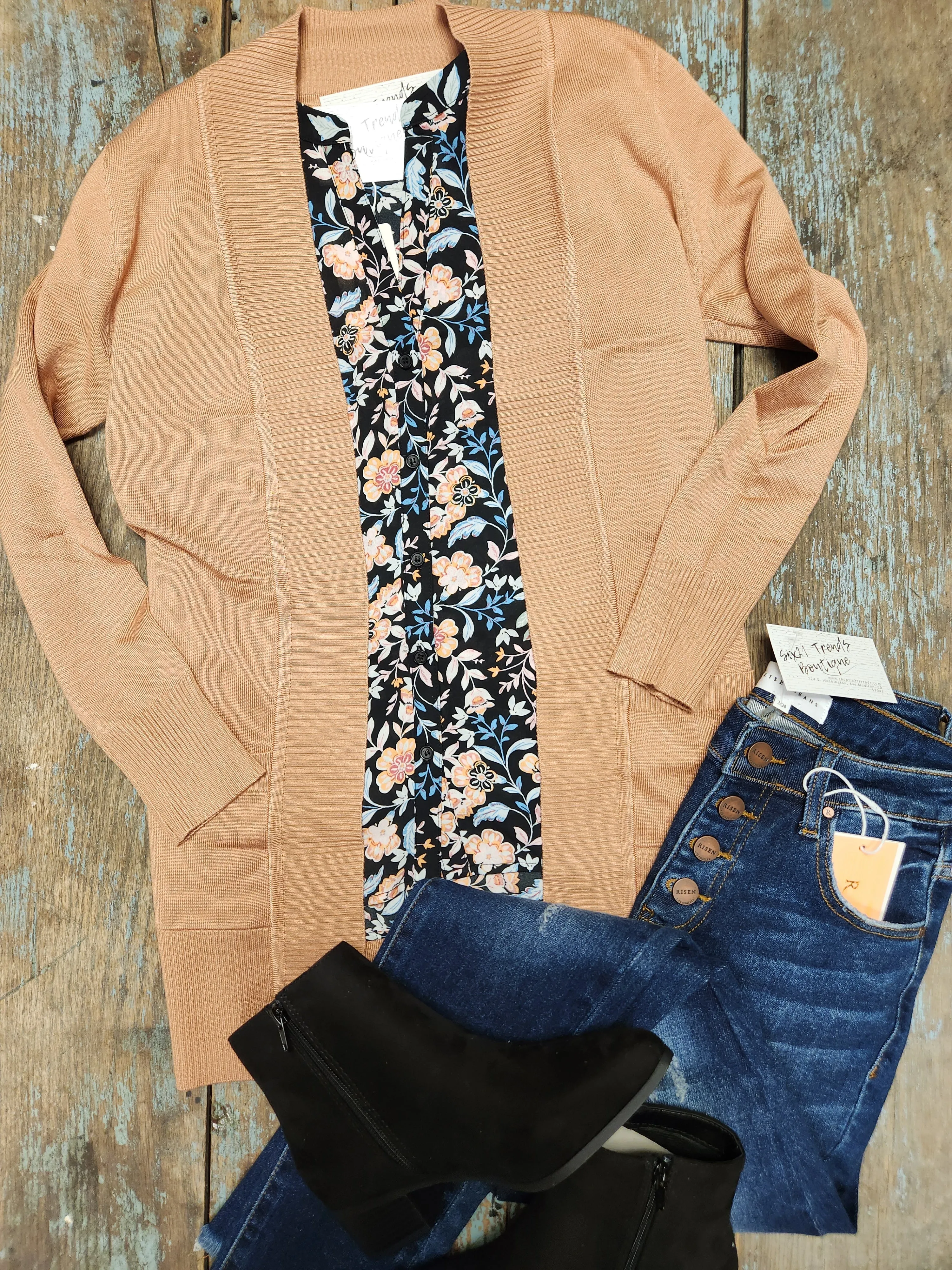 Open Sweater Cardigan w/ pockets (2 colors)