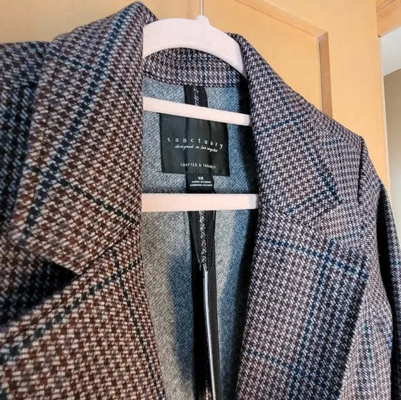 Oxford Houndstooth Plaid Blazer