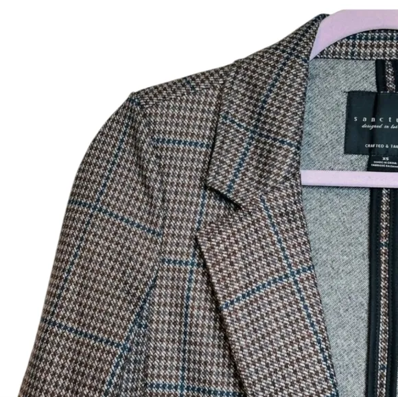 Oxford Houndstooth Plaid Blazer