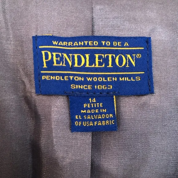 Pendleton Green Plaid Blazer, Size 14 Petite
