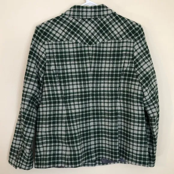 Pendleton Green Plaid Blazer, Size 14 Petite