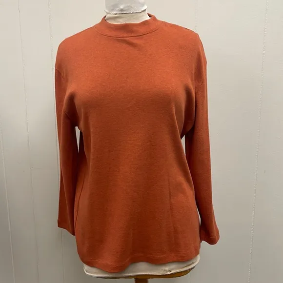 Pendleton rust orange mock neck sweater