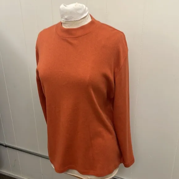 Pendleton rust orange mock neck sweater