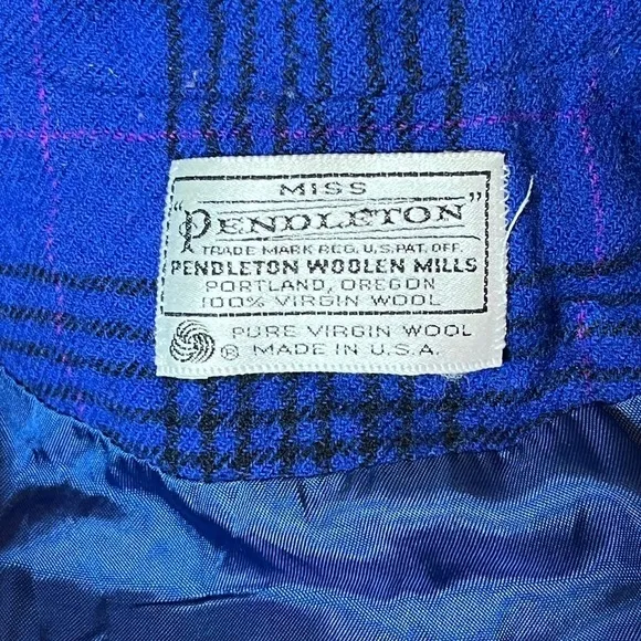 Pendleton Vintage Plaid Belted Blazer, Size 14