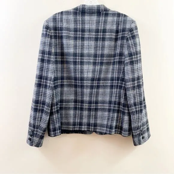 Pendleton Virgin Wool Plaid Black/Gray Blazer Jacket
