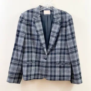 Pendleton Virgin Wool Plaid Black/Gray Blazer Jacket