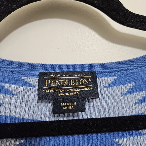 Pendleton Women’s Blue Aztec Print Lightweight Sweater Duster Size L-XL