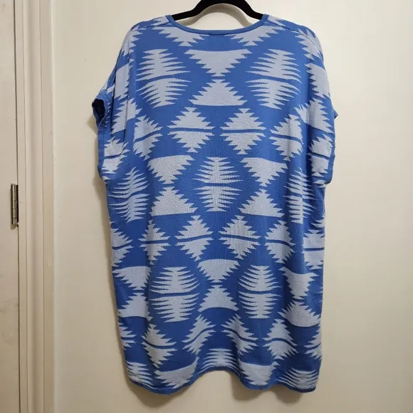 Pendleton Women’s Blue Aztec Print Lightweight Sweater Duster Size L-XL