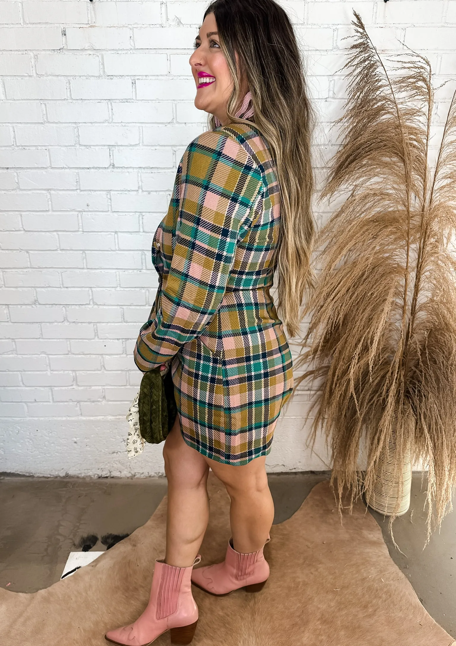 Perfectly Plaid Blazer Romper