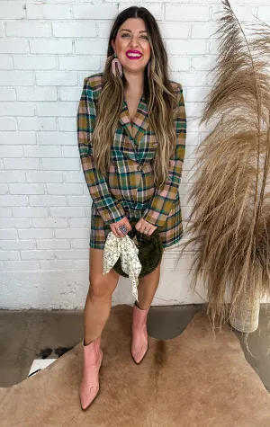 Perfectly Plaid Blazer Romper