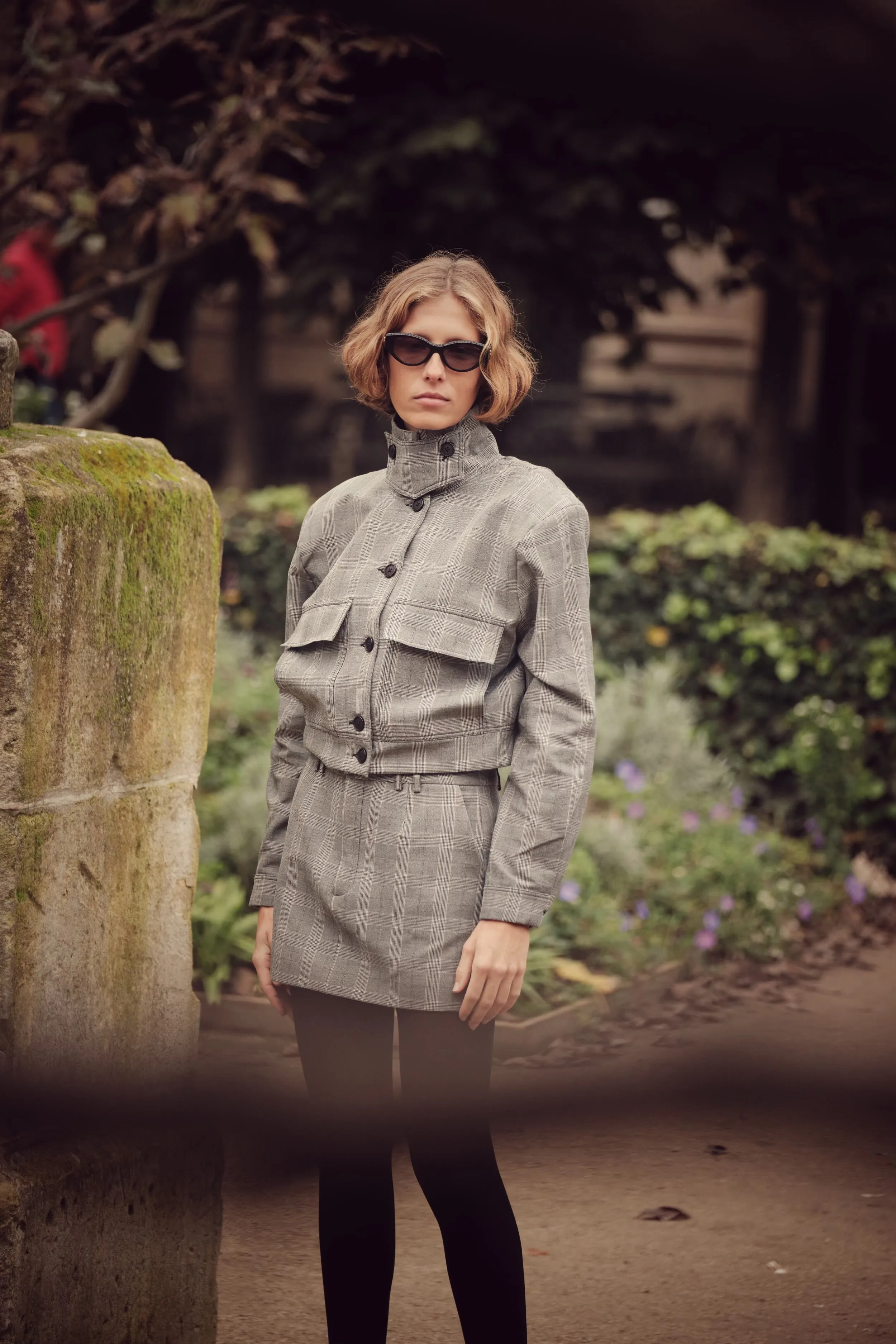 Phoebe Bomber Jacket - Plaid Grey