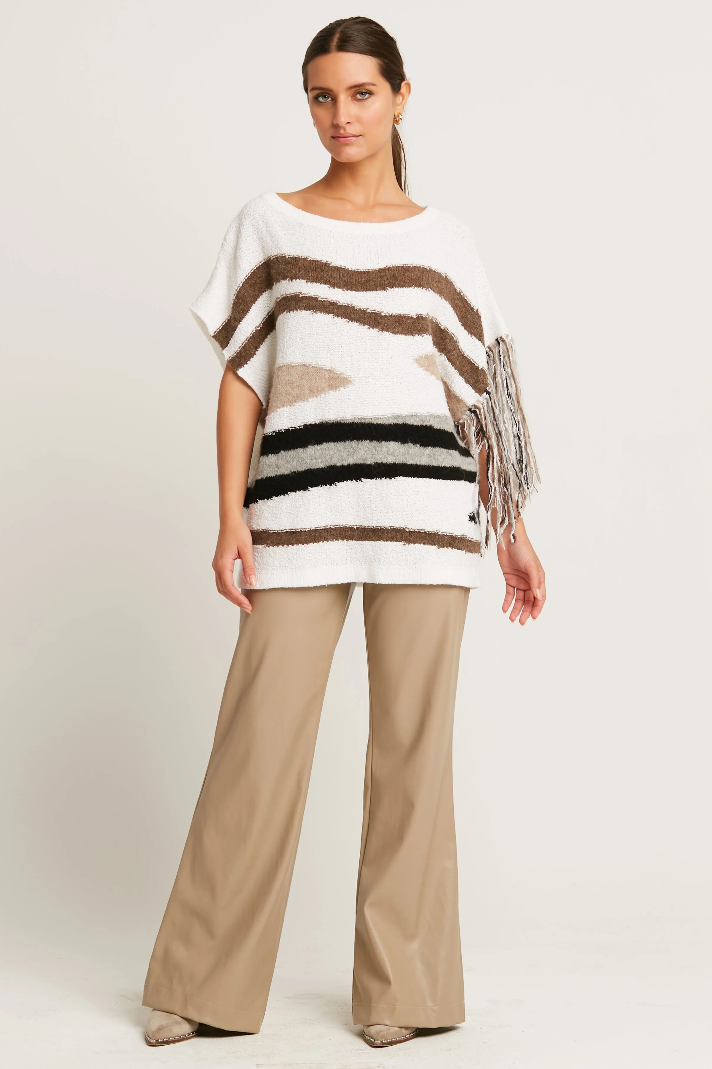Pima Cotton Bouclé Southwest Crewneck Sweater