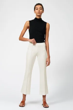 Pintuck Crop Flare - Ivory