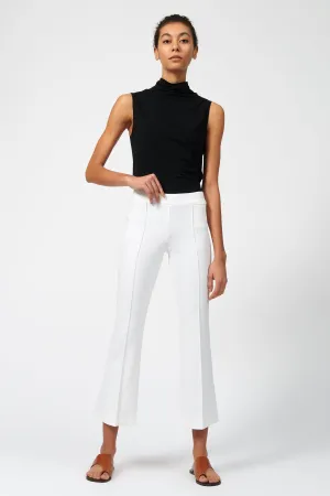 Pintuck Crop Flare - White