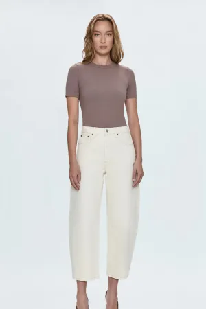 Pistola: Eli High Rise Arched Leg Pant in Ecru