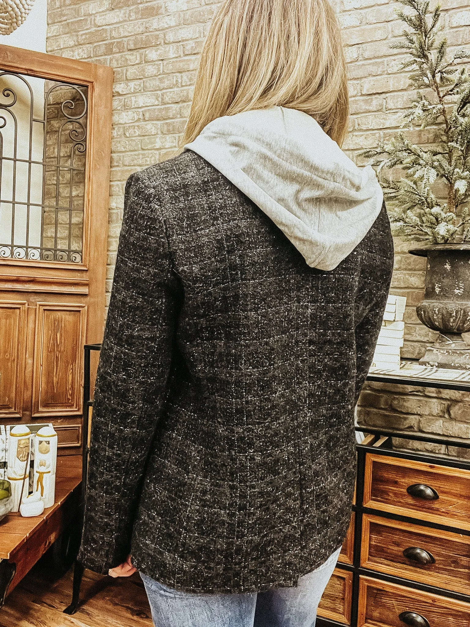 Plaid Hooded Jacket
