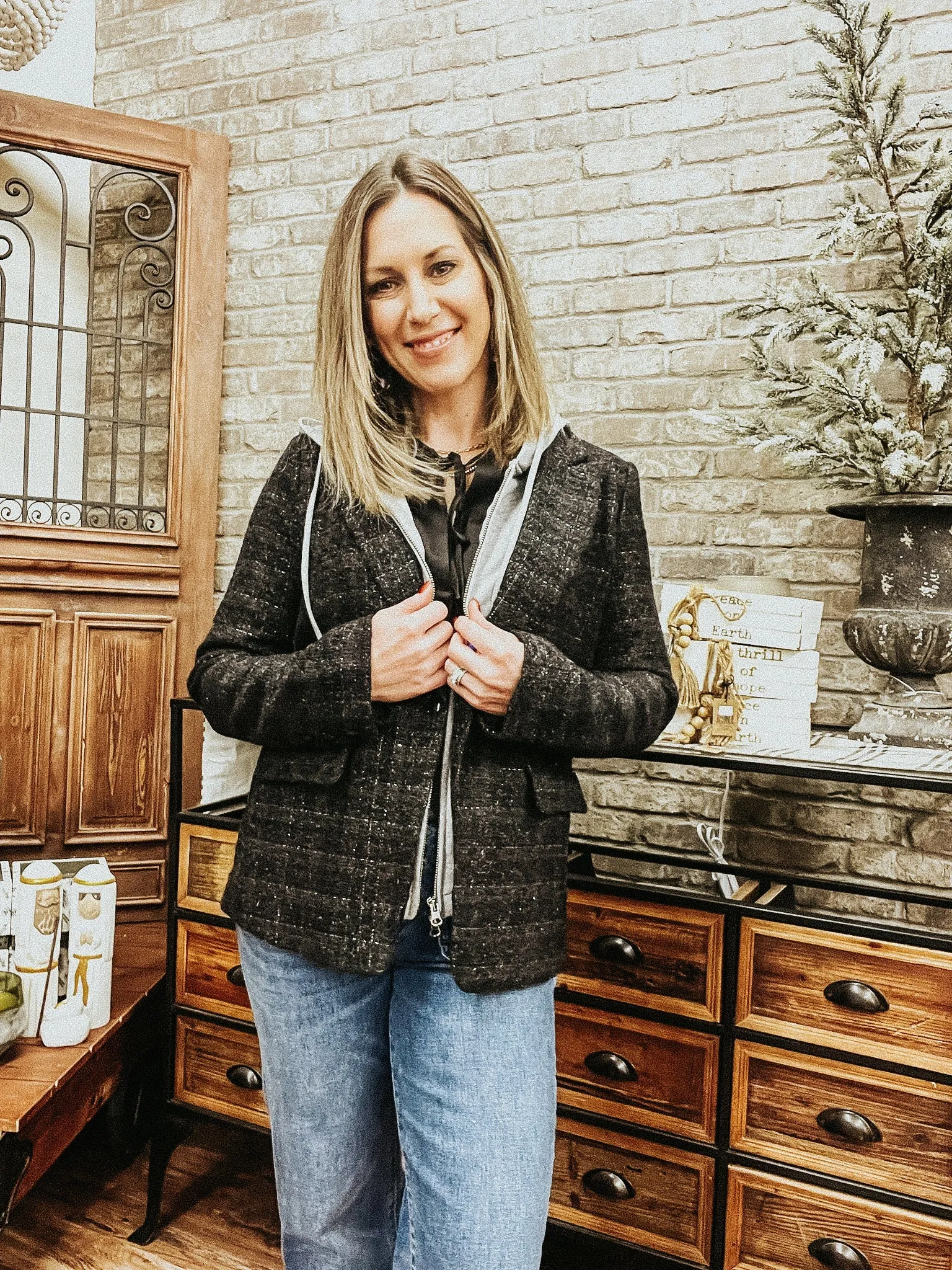 Plaid Hooded Jacket