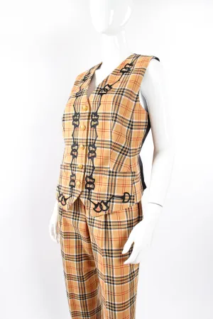 Plaid Horsebit Vest & Pant Set