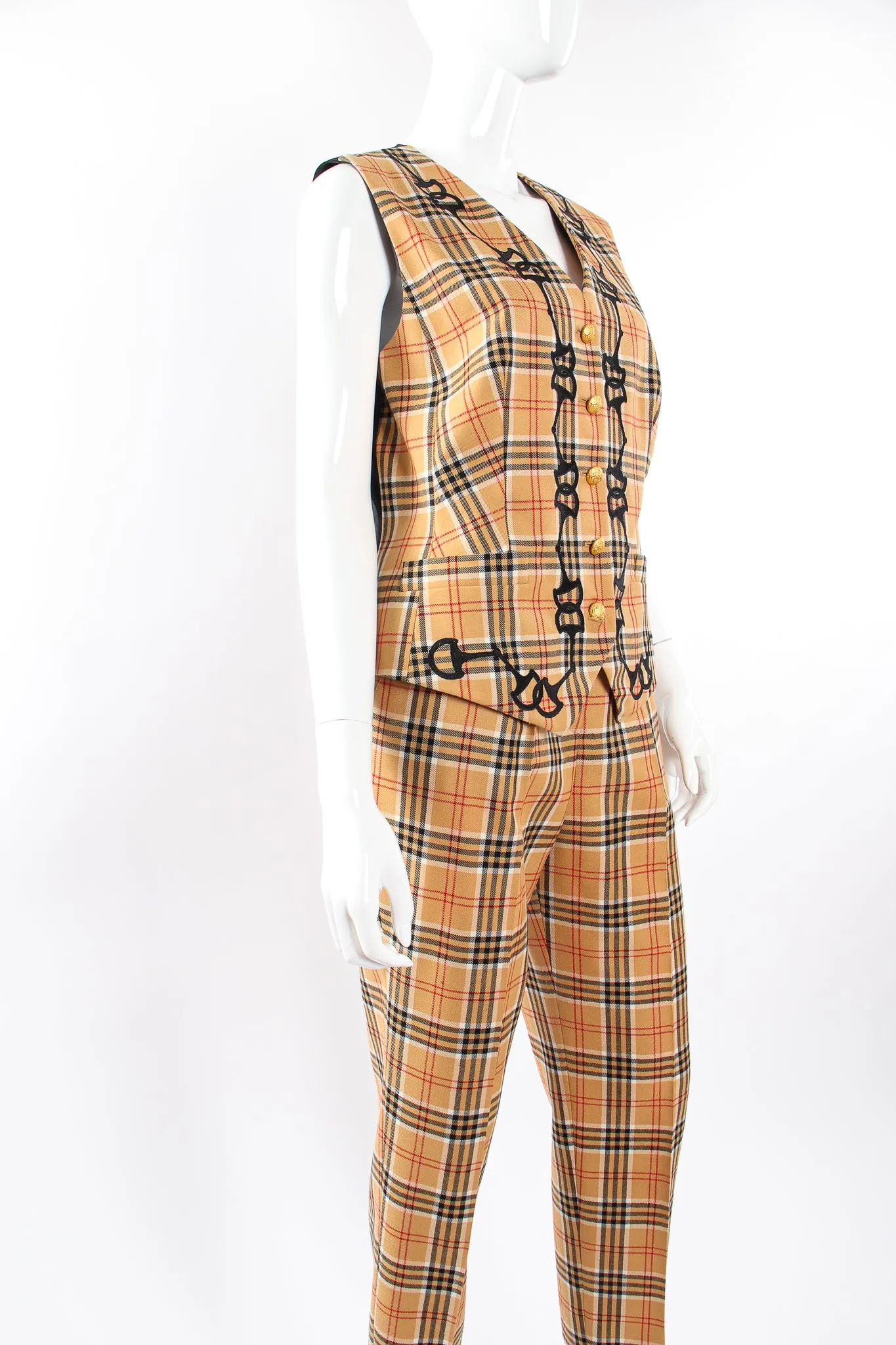 Plaid Horsebit Vest & Pant Set