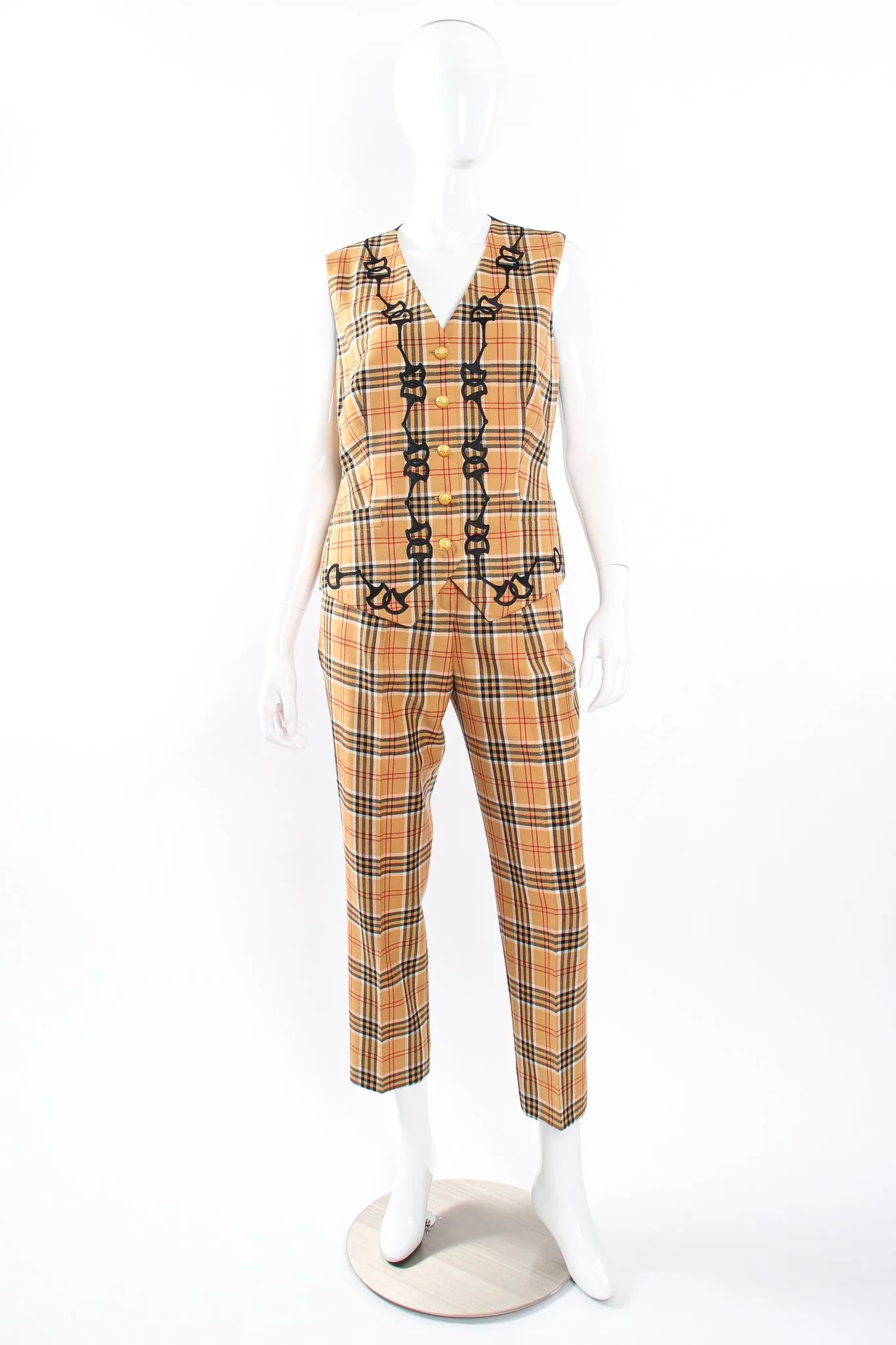 Plaid Horsebit Vest & Pant Set