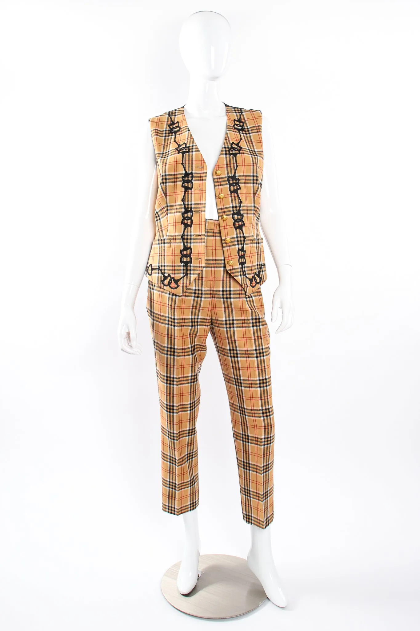 Plaid Horsebit Vest & Pant Set